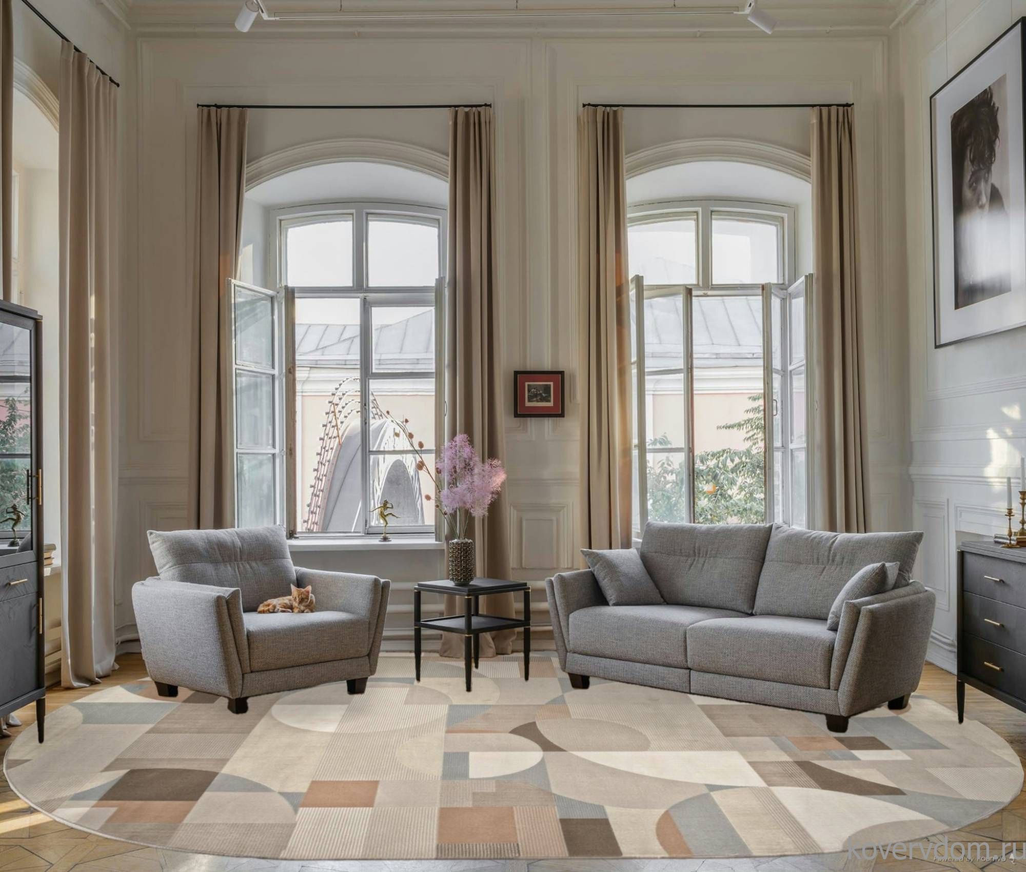 Ковер AFINA F409AF BROWN / PUDRA Овал Ковер AFINA F409AF BROWN / PUDRA Овал