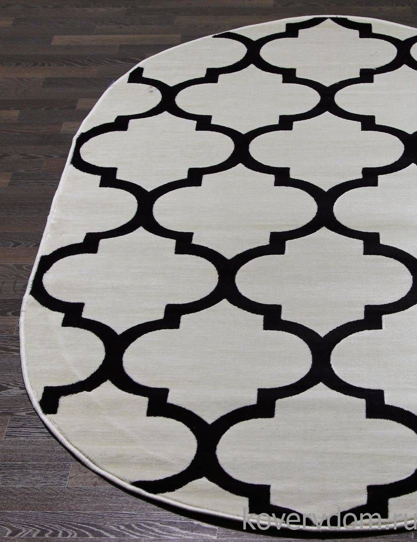 Ковер MEGA CARVING WK d422 CREAM-D.NAVY Овал