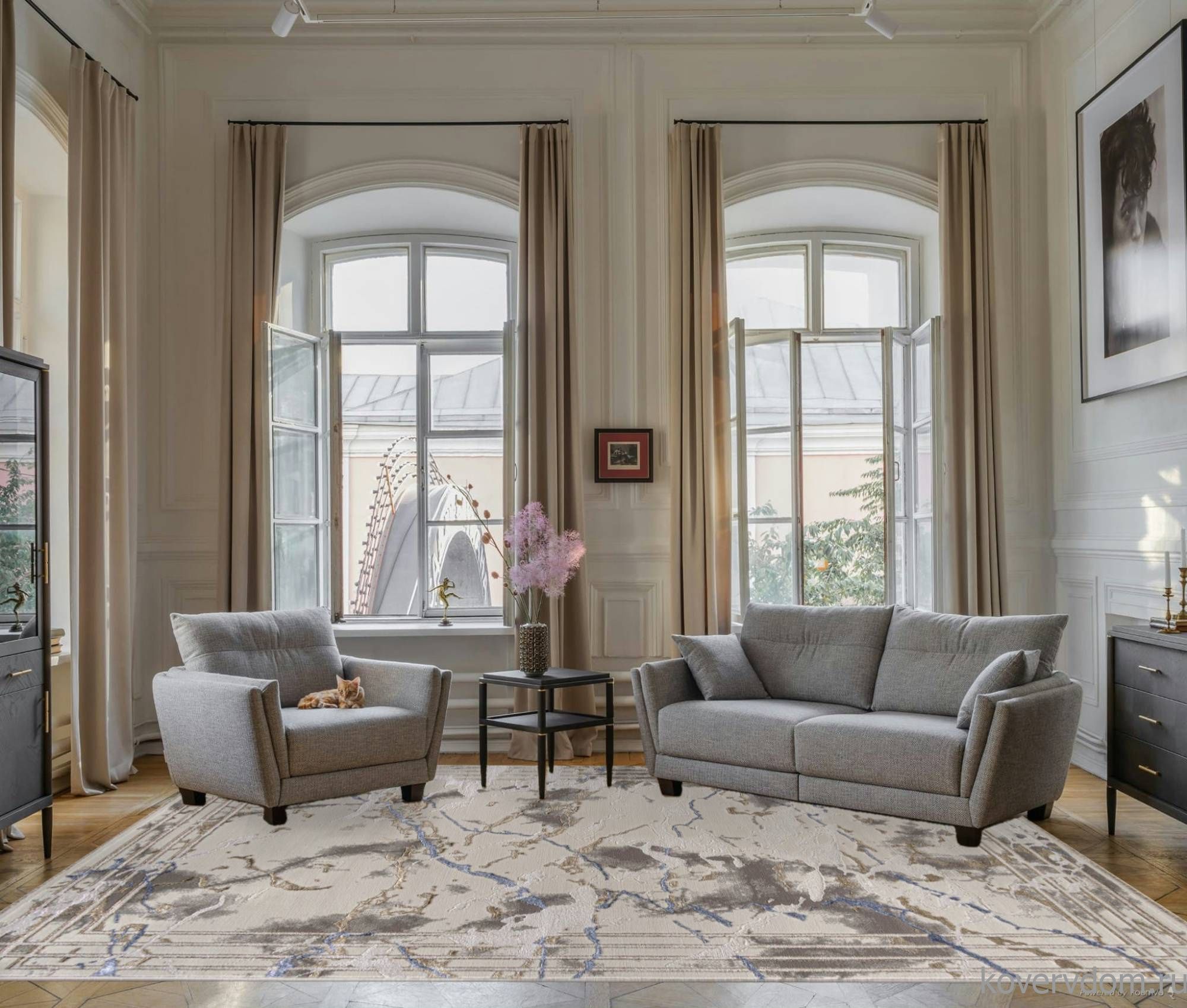 Ковер ESSA 27243A GRY / BLUE Ковер ESSA 27243A GRY / BLUE