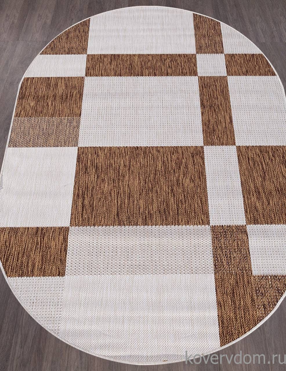 Ковер циновка VEGAS S005 CREAM-BROWN Овал Ковер циновка VEGAS S005 CREAM-BROWN Овал